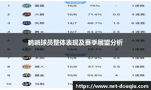 鹈鹕球员整体表现及赛季展望分析